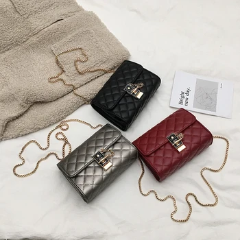 

Bag female 2020 new wave Korean version of the rhombus chain bag chic port style retro wild messenger bag mini female bag