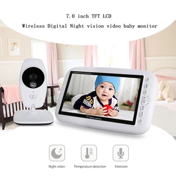 

Neng Wireless Video Baby Monitor Night Vision Camera Video 7 inch LCD Sreen Temperature Sensor 2 Way Audio Talk Nanny Monitor