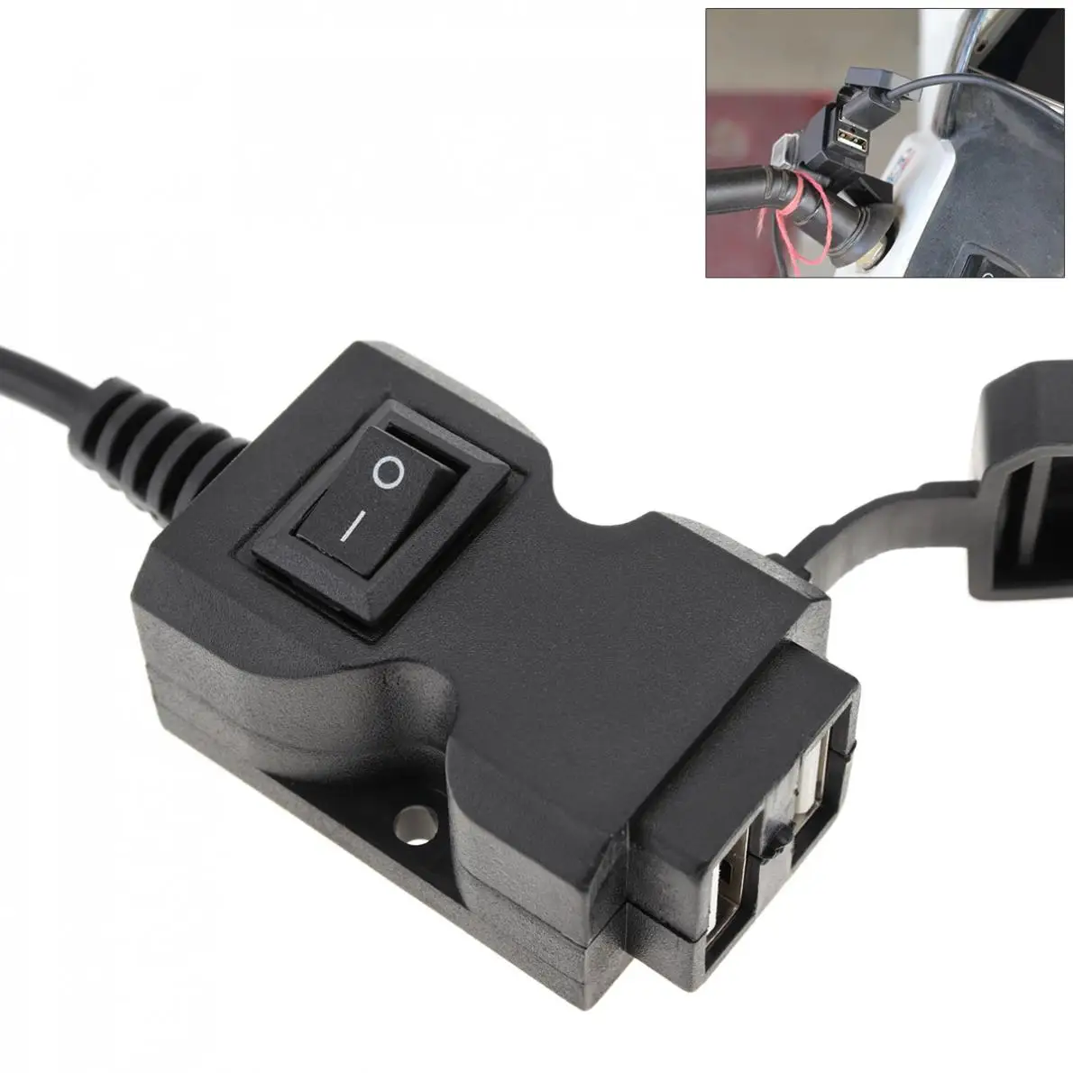 Двойной USB порт 12V водонепроницаемый мотоцикл руль зарядное устройство 5V 1A 2.1A