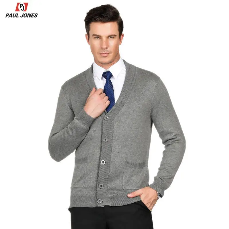 Пол Джонс Для мужчин вязаный жилет с v-образным вырезом для Свитер длинными