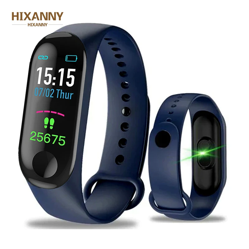 

New Fashion M3 Plus Smart Wristband Heart Rate Monitor Smart Bracelet Watch FitnessTracker Smart Band With an replacement Straps