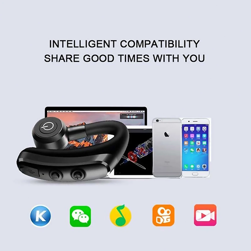 Wireless Bluetooth Headset Sports Headset Mic Voice Control Stereo Noise Cancellation Headphone Portable Business Music Headset