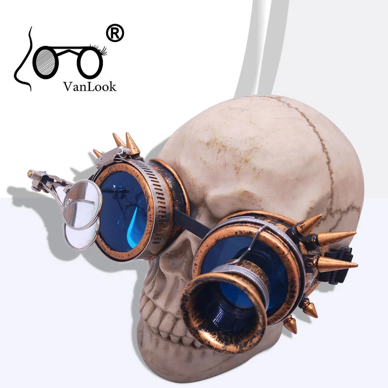 Gafas de sol Steampunk para hombre y mujer, lentes de aumento, Retro, Retro, Con remache, para los hombres de sol| - AliExpress