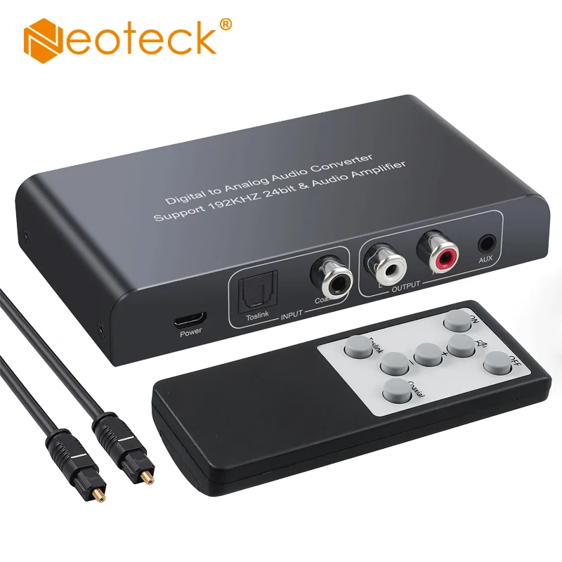 Neoteck оптический стерео RCA L/R 3 5 мм аудио конвертер цифро аналоговый с ИК пультом