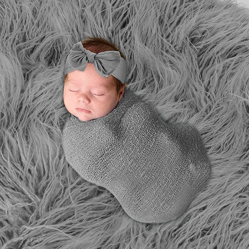 3 Teile/satz Neugeborenen Fotografie Requisiten Baby Decke + Wrap + Stirnband 0-3 Monat Foto Schießen Infant Jungen Mädchen bild Requisiten Zubehör