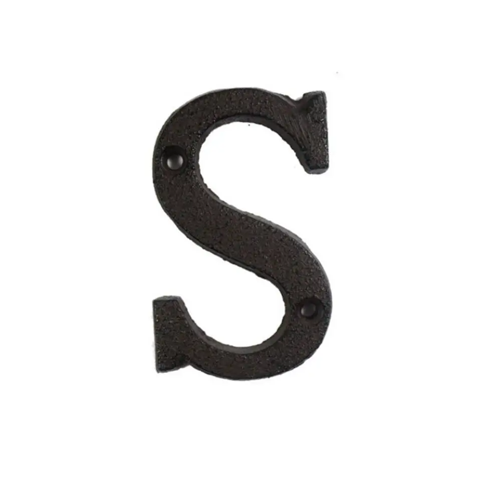 A to Z Metal Alphabet Letter Wrought Iron Letters Symbols Sign for Office Room House Door Address Signs Metal Door Plates - Цвет: S