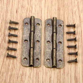 

2Pcs Metal Cabinet Door Luggage Long Hinge Antique Vintage Bronze Tone6 Holes Decor Furniture Decoration Hardware