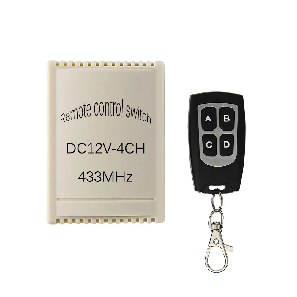 

DC 12V 4 Gangs Relay Module 433MHz Receiver Wireless Remote Control Switch Motor Controller for Anti-theft alarm with JumpCap RF