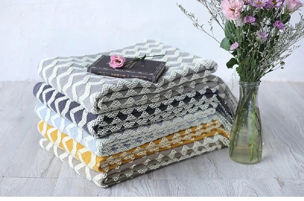 Knitted Decorative Throw Blanket with Tassel Sofa Plaid Photography Props Cobertor Manta