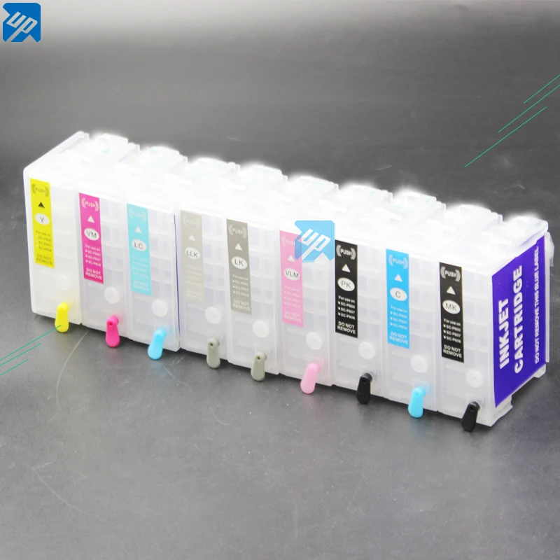 9pcs for Epson P600 surecolor P600 refillable cartridges without chips T7601