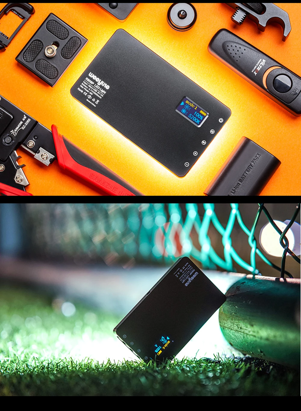 VILTROX Weeylife RB08P RGB светодиодный светильник для камеры, полноцветный выходной видео светильник, комплект с регулируемой яркостью 2500 K-8500 K, двухцветная панель, светильник CRI 95