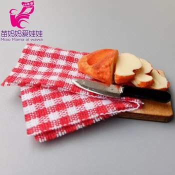 

doll house accessories Mini bread with knife fun kitchen toys game mini fruit mini wine bottle for barbie doll lica blythe doll