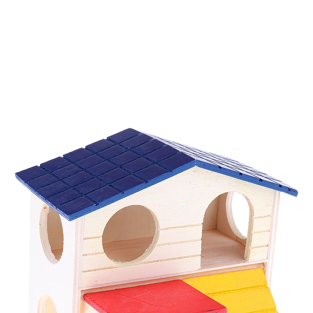 Wooden Hamster Mouse Gerbil Rat Pet Small Animal Hideaway House Cabin
