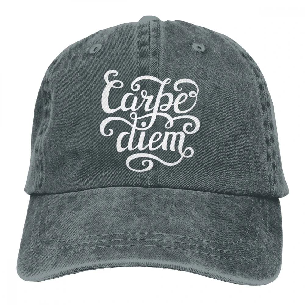 Carpe Diem Casquette глубокий Хизер унисекс Мужские Женские джинсовые бейсболка с ремешком кепки Регулируемый Гольф папа шляпа