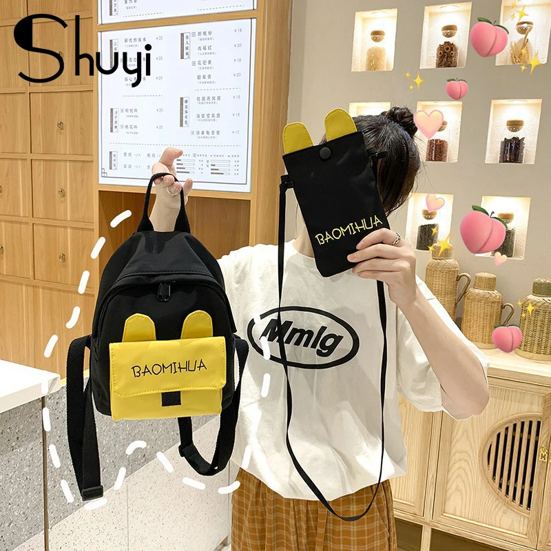 

Korean Style nylon Small Mini Ladies Backpack For Women Fashion Travel Backpack School Bag For Tennage Girl Shoulder phone bag