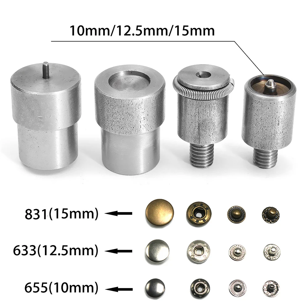 Кнопка Форма для пуговицы набор ручного давления Форма Для Застежек DIY 10 мм 12,5 мм 15 мм кнопки штампы для 655/633/831 Вакуумный пакет машина