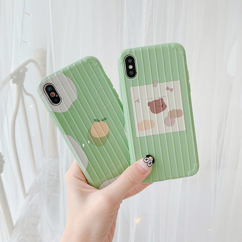 Мягкий ТПУ чехол для телефона Matcha Green с мультипликационным принтом iPhone 11 Pro Max 3D X XR