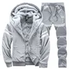 2022 Tracksuit Men Winter Plus Velvet Sporting Slim Fit Warm Thickened Sportswear Hooded Sweatsuit Two Piece Running Men Set ► Photo 3/6