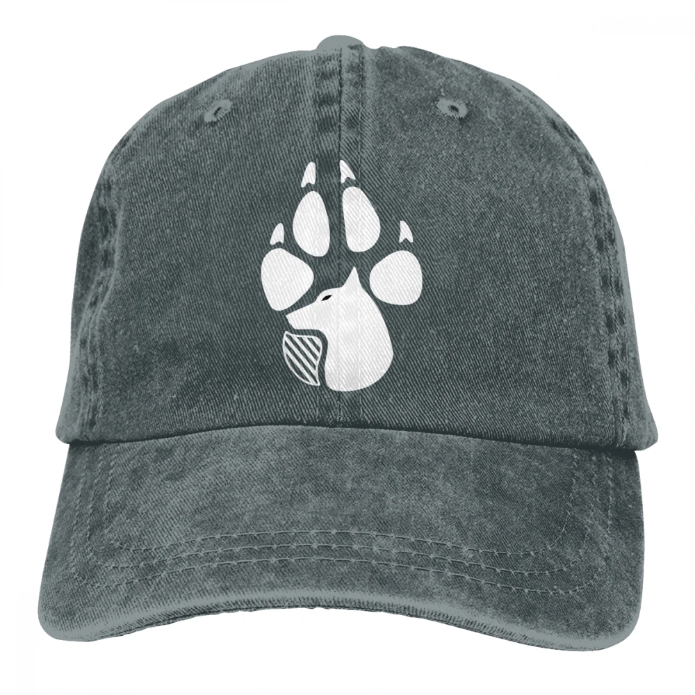 Волчья лапа Casquette черные унисекс Мужские Женские джинсовые бейсболка с ремешком кепки регулируемые Гольф папа шляпа