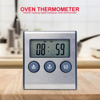 

BBQ Meat Thermometer Small Oven Digital Display Kitchen Cooking Food Hangable Stainless Steel Electronic Temperature Gauge Probe