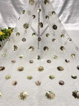 

best Quality JIANXI.C-168806 embroidery African Tulle Lace Fabric Latest African French Lace Fabric with sequins