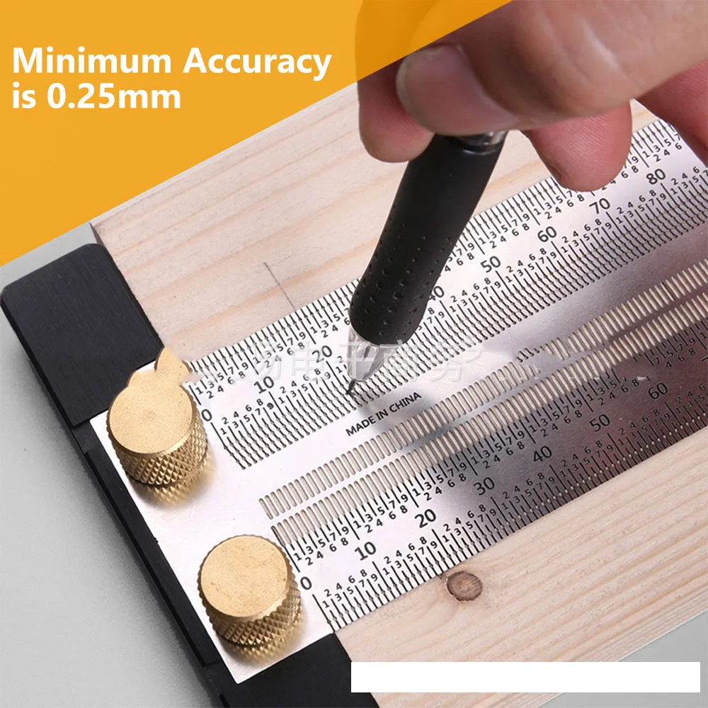 

180mm/200mm/300mm/400mm Scale Ruler T-type Hole Ruler Woodworking Scribing Mark Line Gauge Carpenter Measuring Tool New