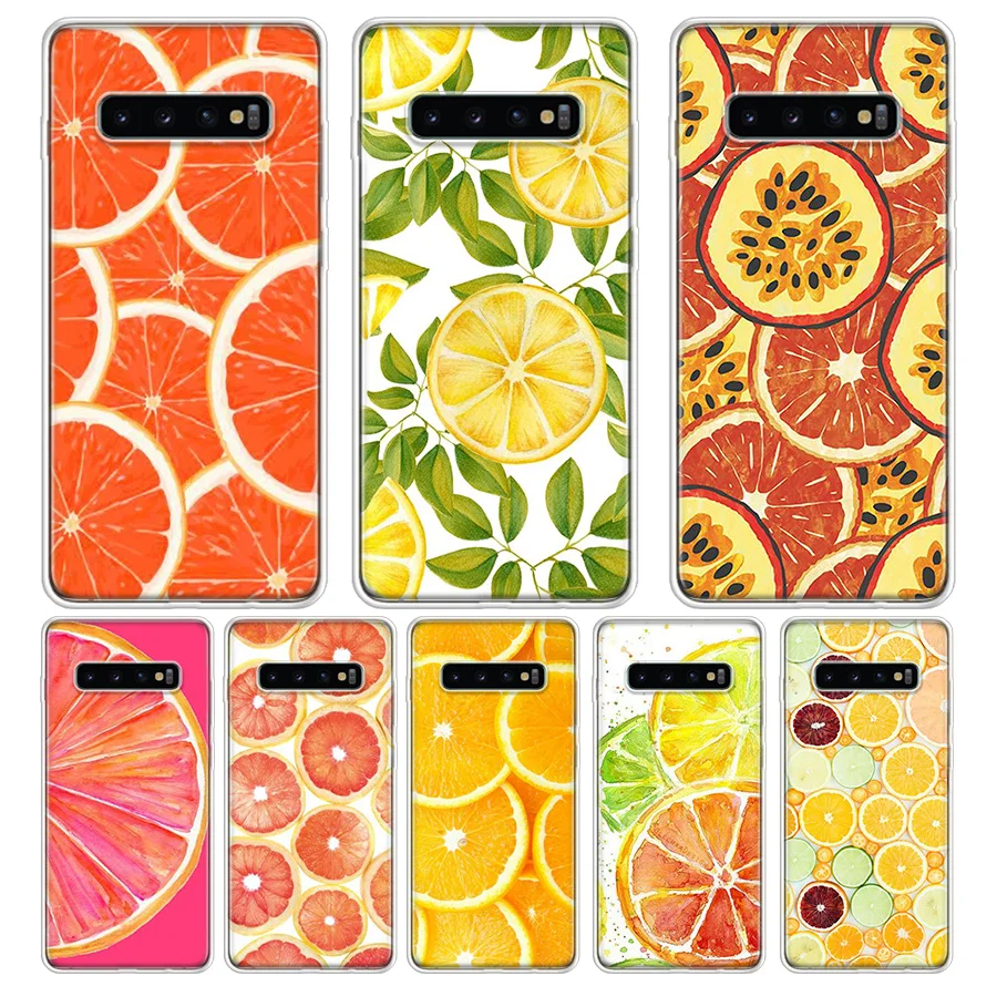 

INS fruit lemon orange Smart Phone Case For Samsung Galaxy A70 A50 A30 M40 M30 M20 A60 A40 A20 A10 M10 Phone Cover