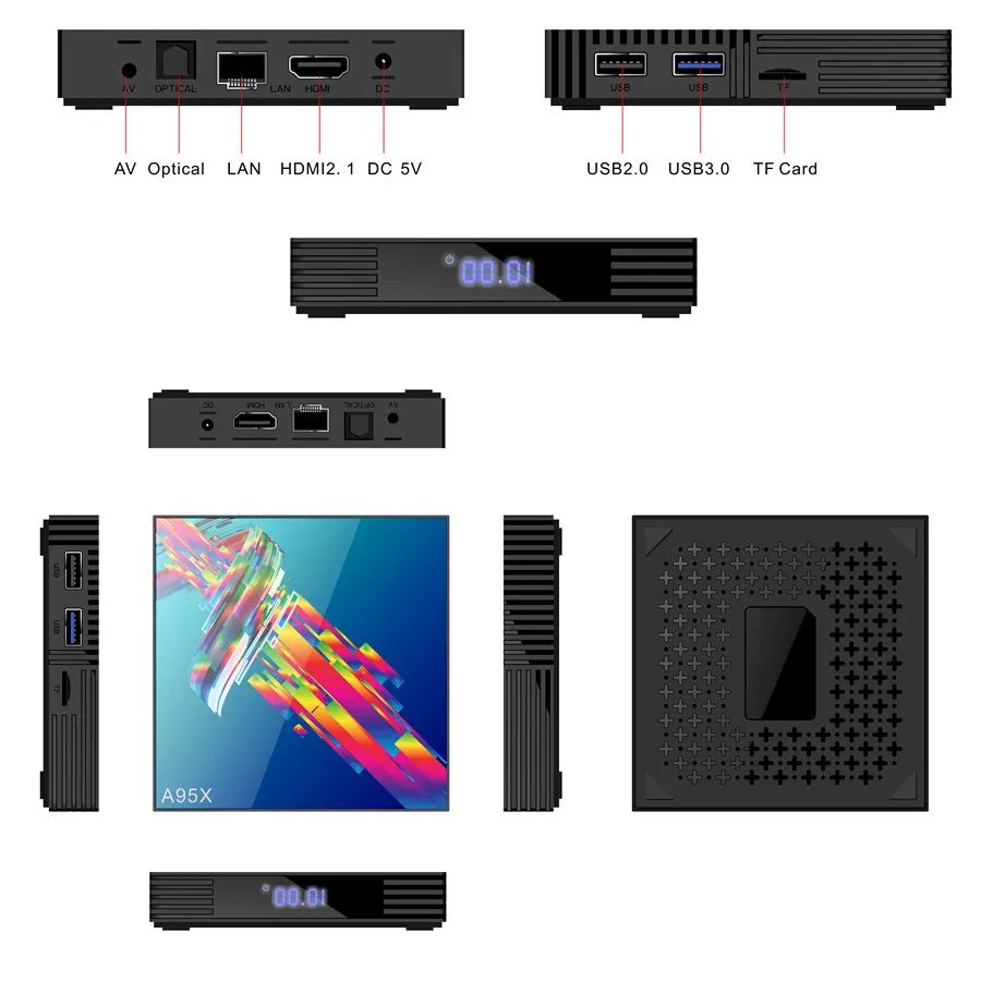  A95x R3 Smart Tv Box Android 9.0 4 G 64gb Octa Core Tvbox Android 9 Usb3.0 2.4/5.0Ghz Wifi Netflix 