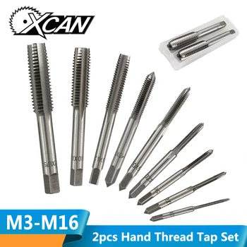 

XCAN 2pcs M3-M16 HSS Thread Tap Drill Set Right Hand Screw Thread Tap Hand Tapping Tools Plug Tap Metal Drilling