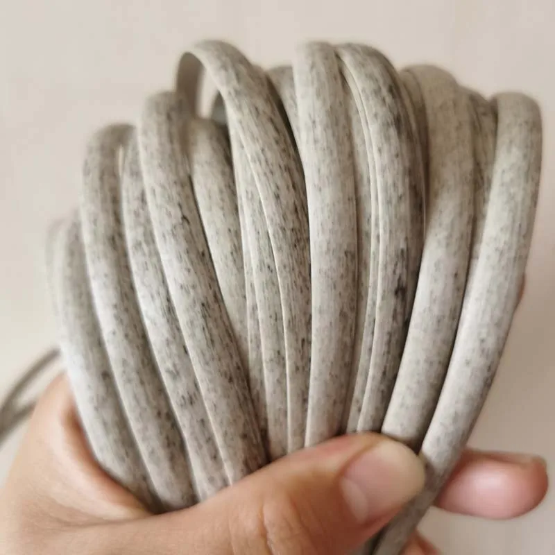 8mm 500g Light Grey PE Flat Synthetic Rattan Material Handmade Weaving Rope Home Furniture Decoration Chair Table Basket Repair 10 meters stripes pe flat synthetic rattan cane material for handmade weaving knit repair home furniture chair table basket