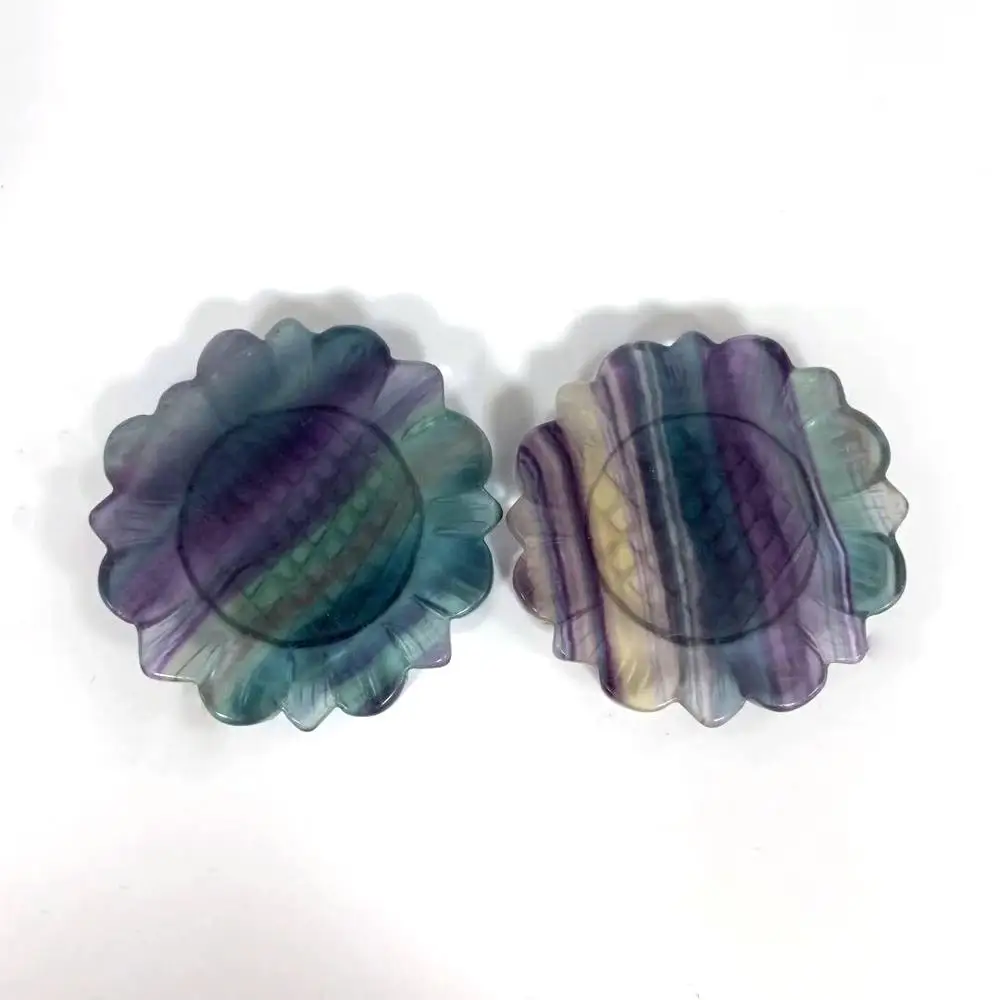 Натуральный Подсолнечник флюорит Ангел кварц фигурка ручной работы кристалл для украшения дома исцеление подарок DHC - Цвет: Rainbow Fluorite
