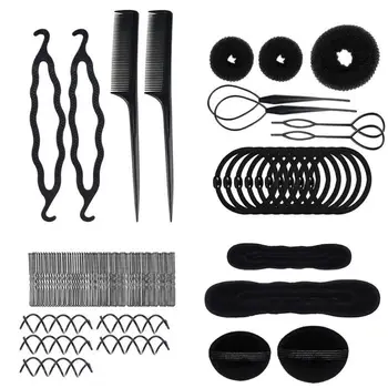 

70pcs Hair Styling Accessories Kit Hair Bun Maker Tail Hair Tools Hair Accessories for Women and Girls DIY Clip