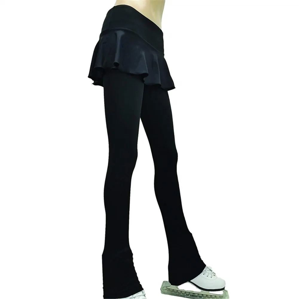 LIUHUO Figure Skating Pants Women's Girls' Ice Skating Pants Trousers Stretch spandex Black Training clothing Roller skating