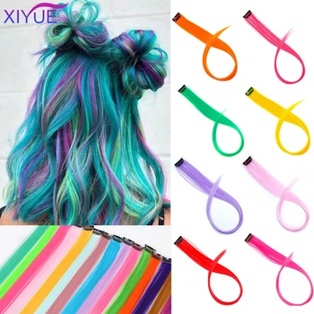 

Afro Colored Highlight Synthetic Hair Extensions Clip In One Piece Color 20 Inches Long Straight Hairpiece For Sports Fans