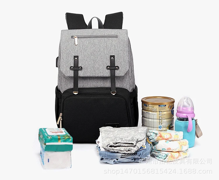 USB Waterproof Stroller Diaper Backpack for Mom Maternity Nappy Women Travel Infant Multifunction Baby Bag Insulation Nursing