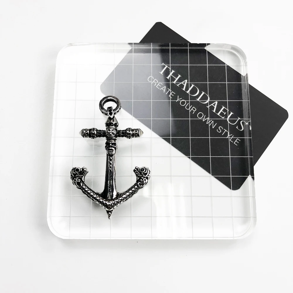 Silver Pendant Necklace Skull Anchor Fashion Punk 925 Sterling Silver Accessories Gift for Woman Men