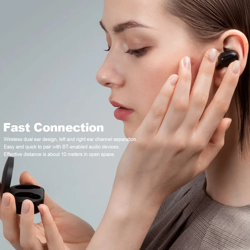 Xiaomi Redmi Airdots Basic Bluetooth наушники BT5.0 TWS наушники настоящие беспроводные наушники стерео гарнитура с шумоподавлением с микрофоном