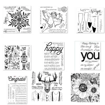 

snowflake happy New Year Clear Silicone Stamp / seal for DIY Scrapbooking / Album Decorative Clear Stamp Sheets A203