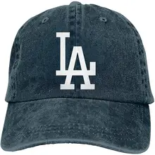 Унисекс Взрослых Винтаж Мыть Бейсболка Регулируемая папа Hat-LA Clipart черный