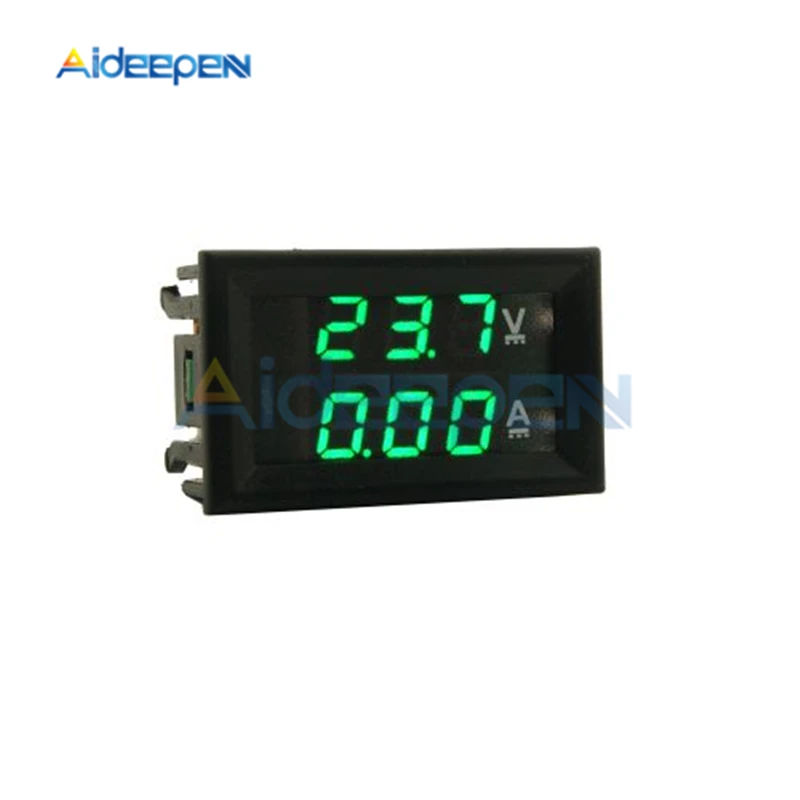 100V 10A GreenGreen DC 100 в 200 в 10 А 50 А Мини цифровой вольтметр Амперметр 3/4 бит Вольт Напряжение измеритель тока тестер красный синий зеленый светодиодный двойной дисплей - Цвет: 100V 10A GreenGreen