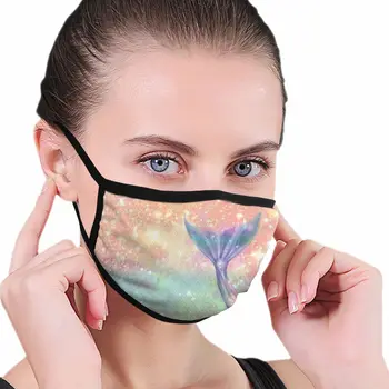 

Beautiful Mermaid Tail print Black edge dust mask, suitable for outdoor sports activities, washable and reusable