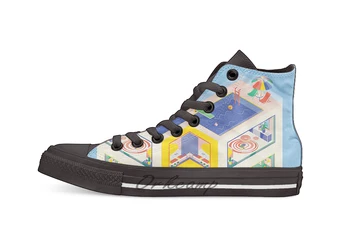 

ISOMETRIC BUILDING Novelty Design Casual Canvas Shoes Custom shoes Drop Shipping