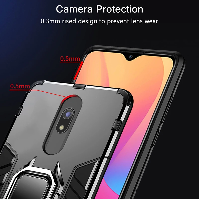 Защитный чехол для Xiaomi Redmi 8, чехол с магнитным кольцом, держатель для телефона, бампер из ТПУ+ поликарбоната, задняя крышка для Redmi 8A 8 A, чехол для телефона Global