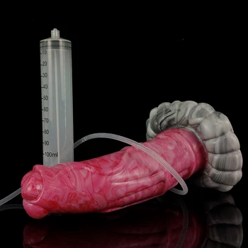 YOCY Huge Horse Dildo Squirting Function Silicone Anmal Fake Penis Soft Sex Toy For Male With Suction Cup Ejaculation Anal Plug 4