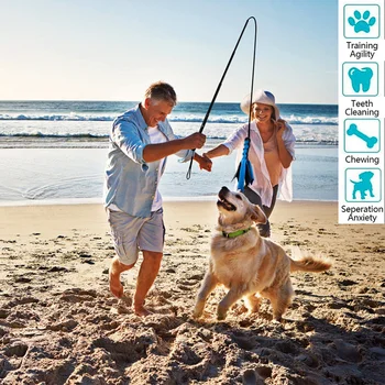

Pet Dog Flirt Pole Extendable Interactive Toys Funny Chasing Tail Teaser and Exerciser for Pets Dogs Outdoor Play Toy