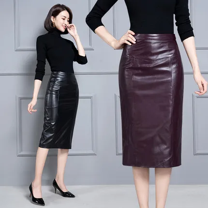 Новинка года; модная юбка из натуральной овечьей кожи; K27