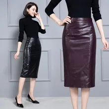 Новинка года; модная юбка из натуральной овечьей кожи; K27