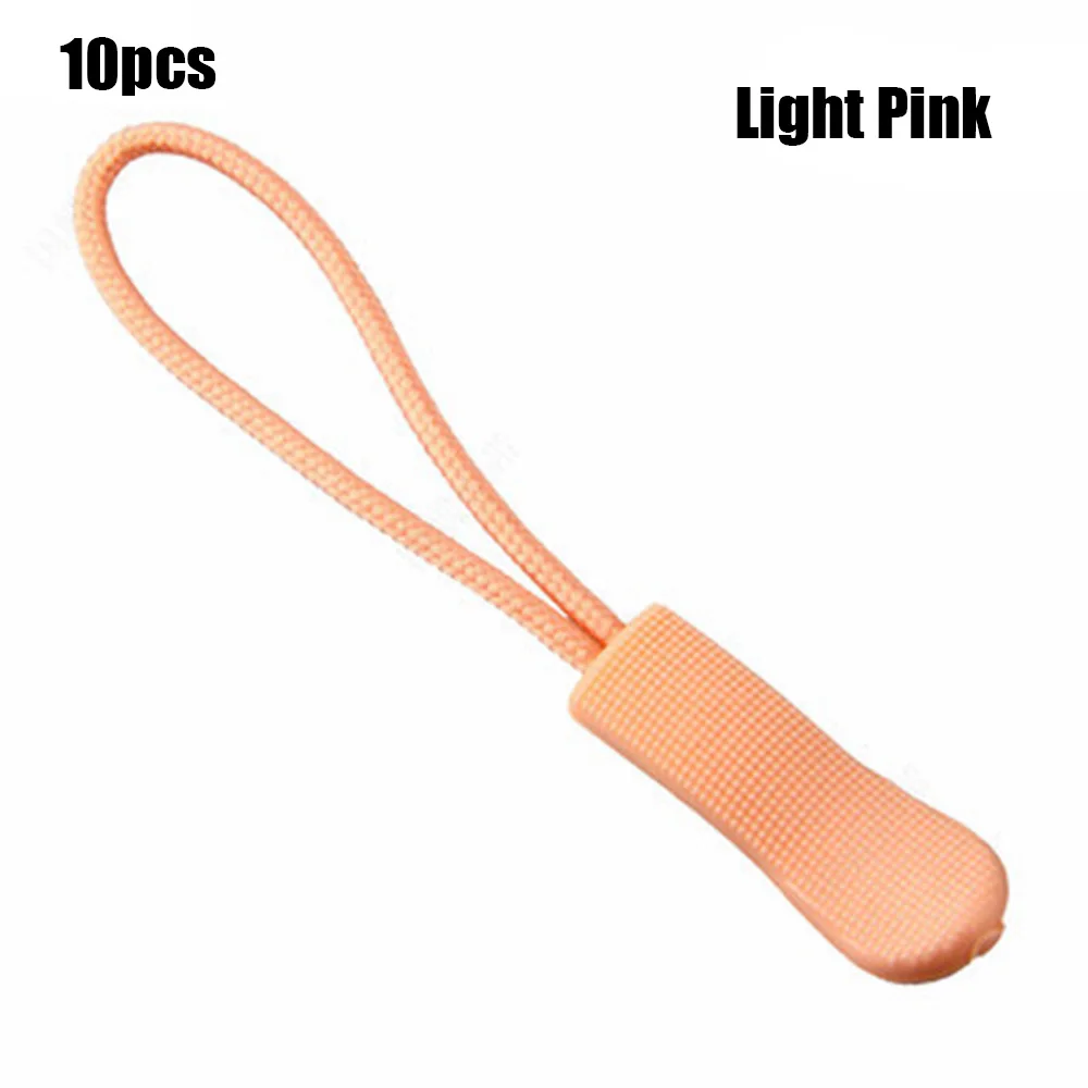 light pink 10/20 штук застежки-молнии пулер застежки Конец подходит веревки тег фиксаж шнура застежка-молнии Tab сменный зажим сломана Пряжка дорожная сумка чемодан палатка рюкзак - Цвет: light pink