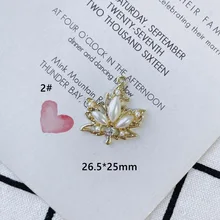  Free Shipping 20pcs Gold Tone Plated Crystal Rhinestone Pearl Paved Zinc Alloy Jewelry Charms Flower Leaf Water Drop Pendants 