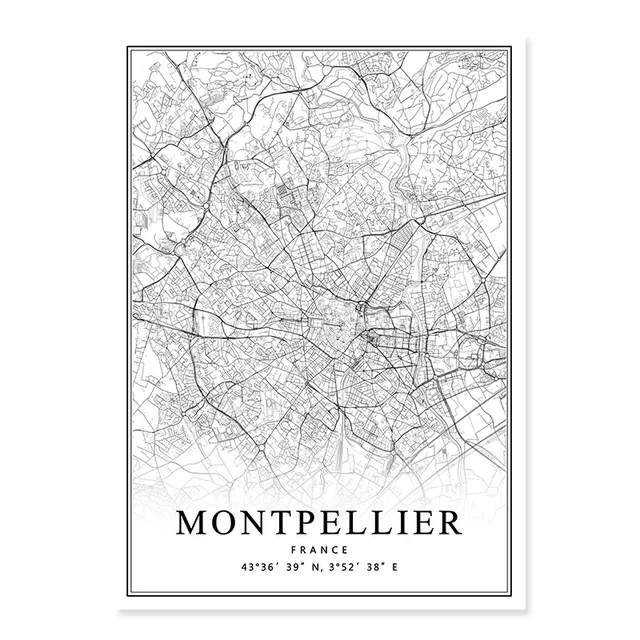 France City Map Paris Lyon Marseille Montpellier Nice Strasbourg Toulouse Posters Canvas Paintings Prints Home Interior Decor PICTURE C